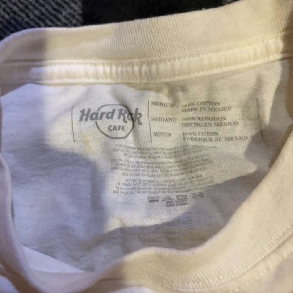 Hard Rock Cafe White Logo Crewneck Tee - Picture 3 of 3